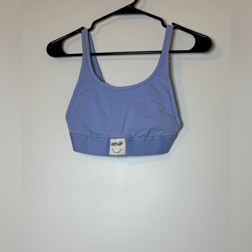 Aerie Lavender Sports Bra Strappy Back Light Support Bralette S